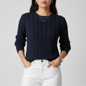H&M Dark Navy Blue Cable Knit Sweater